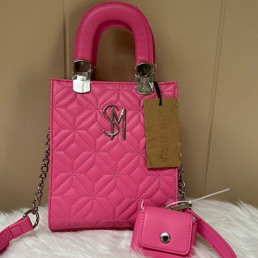 NWT Steve Madden (BCAROLA) Crossbody Bag w/ AirPod Pouch - Pink